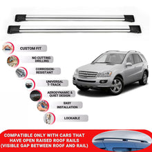 Roof Rack Cross Bars for Mercedes M-Class W164 2005-2011 Lockable 2 Pcs Grey
