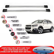 Roof Rack Cross Bars for Chevrolet Captiva 2006+ Lockable Roof Bars 2 Pcs Grey