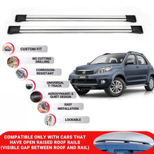 Roof Rack Cross Bars for Daihatsu Terios 2006-2017 Lockable Bars 2 Pcs Grey