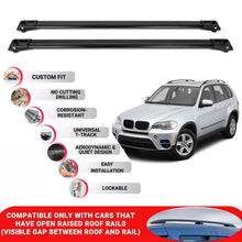 Roof Rack Cross Bars for Bmw X5 E70 2007-2013 Lockable Roof Bars 2 Pcs Black