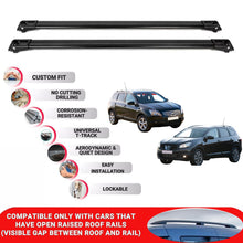 Roof Rack Cross Bars for Nissan Qashqai J10 2007-2013 Lockable Roof Bars 2 Pcs Black