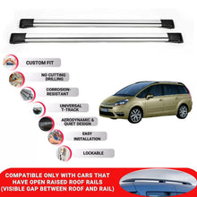 Roof Rack Cross Bars for Citroen C4 Picasso Mpv 2007-2013 Lockable 2 Pcs Grey