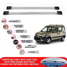 Roof Rack Cross Bars for Renault Kangoo 1997-2007 Lockable Roof Bars 2 Pcs Grey
