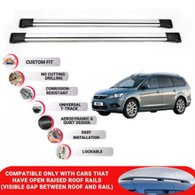 Roof Rack Cross Bars for Ford Focus 2008-2011 Lockable Roof Bars 2 Pcs Grey