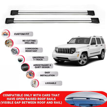 Roof Rack Cross Bars for Jeep Liberty 2008-2012 Lockable Roof Bars 2 Pcs Grey