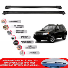 Roof Rack Cross Bars for Subaru Forester 2008-2013 Lockable Bars 2 Pcs Black
