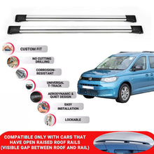 Roof Rack Cross Bars for Vw Caddy Maxi 2008-2015 Lockable Roof Bars 2 Pcs Grey