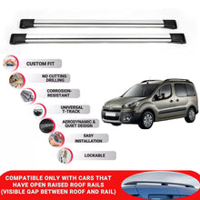 Roof Rack Cross Bars for Peugeot Partner 2008-2018 Lockable Bars 2 Pcs Grey