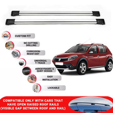 Roof Rack Cross Bars for Dacia Sandero Stepway 2009-2012 Lockable 2 Pcs Grey