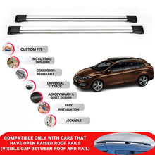 Roof Rack Cross Bars for Renault Megane 2009-2016 Lockable Roof Bars 2 Pcs Grey