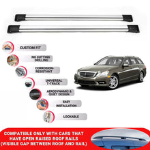 Roof Rack Cross Bars for Mercedes E-Class S212 2009-2016 Lockable 2 Pcs Grey