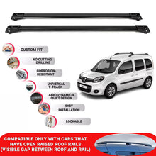 Roof Rack Cross Bars for Renault Kangoo Maxi 2010-2021 Lockable Bars 2 Pcs Black