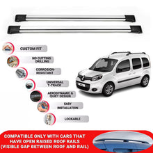 Roof Rack Cross Bars for Renault Kangoo Maxi 2010-2021 Lockable Bars 2 Pcs Grey