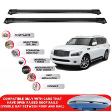 Roof Rack Cross Bars for Infiniti Qx56 2011-2013 Lockable Roof Bars 2 Pcs Black