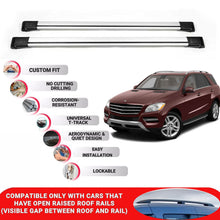 Roof Rack Cross Bars for Mercedes M-Class W166 2012-2015 Lockable 2 Pcs Grey