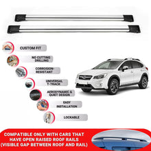 Roof Rack Cross Bars for Subaru Xv 2012-2016 Lockable Roof Bars 2 Pcs Grey