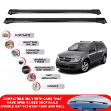 Roof Rack Cross Bars for Dodge Journey 2012-2020 Lockable Roof Bars 2 Pcs Black