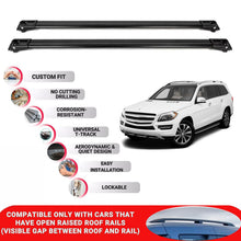 Roof Rack Cross Bars for Mercedes Gl X166 2013-2016 Lockable Roof Bars 2 Pcs Black