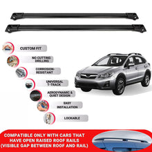 Roof Rack Cross Bars for Subaru Xv Crosstek 2013-2017 Lockable Roof Bars 2 Pcs Black