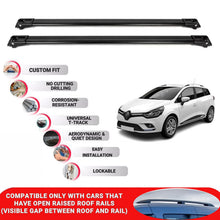 Roof Rack Cross Bars for Renault Clio 4 2013-2020 Lockable Roof Bars 2 Pcs Black