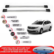 Roof Rack Cross Bars for Dacia Logan Mcv 2013-2020 Lockable Roof Bars 2 Pcs Grey