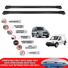 Roof Rack Cross Bars for Ford Tourneo Connect 2003-2013 Lockable Bars 2 Pcs Black