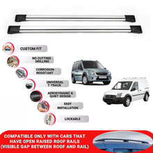 Roof Rack Cross Bars for Ford Tourneo Connect 2003-2013 Lockable Bars 2 Pcs Grey