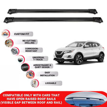 Roof Rack Cross Bars for Nissan Rogue 2014-2021 Lockable Roof Bars 2 Pcs Black