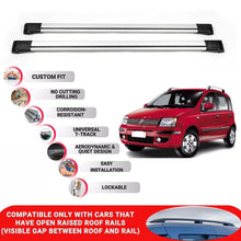 Roof Rack Cross Bars for Fiat Panda Cross 2014+ Lockable Roof Bars 2 Pcs Grey