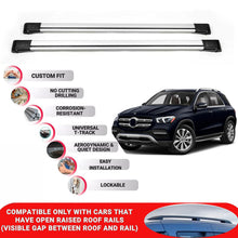Roof Rack Cross Bars for Mercedes Gle W166 2015-2019 Lockable Roof Bars 2 Pcs Grey