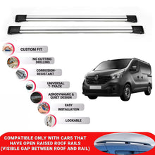 Roof Rack Cross Bars for Renault Trafic 2015-2025 Lockable Roof Bars 2 Pcs Grey