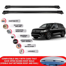 Roof Rack Cross Bars for Vw Tiguan 2016-2024 Lockable Roof Bars 2 Pcs Black