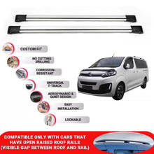 Roof Rack Cross Bars for Citroen Jumpy 2016+ Lockable Roof Bars 2 Pcs Grey