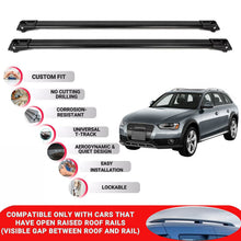 Roof Rack Cross Bars for Audi A4 Allroad B9 2016+ Lockable Roof Bars 2 Pcs Black