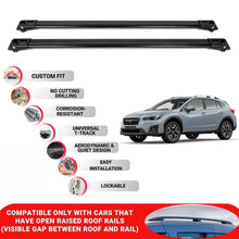Roof Rack Cross Bars for Subaru Xv 2017-2023 Lockable Roof Bars 2 Pcs Black