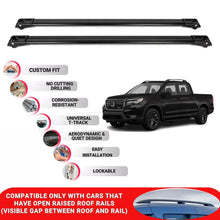 Roof Rack Cross Bars for Honda Ridgeline 2017-2024 Lockable Roof Bars 2 Pcs Black