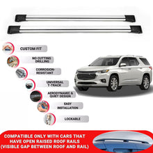 Roof Rack Cross Bars for Chevrolet Traverse 2018+ Lockable Roof Bars 2 Pcs Grey