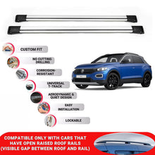 Roof Rack Cross Bars for Vw T-Roc 2018+ Lockable Roof Bars 2 Pcs Grey