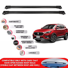 Roof Rack Cross Bars for Mg Zs Suv 2018 Onwards Lockable Roof Bars 2 Pcs Black