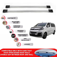 Roof Rack Cross Bars for Citroen Space Tourer 2016+ Lockable Roof Bars 2 Pcs Grey