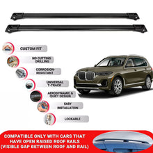 Roof Rack Cross Bars for Bmw X7 G07 2019 Onwards Lockable Roof Bars 2 Pcs Black