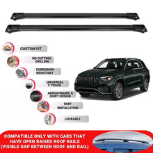 Roof Rack Cross Bars for Mercedes Gle V167 2019+ Lockable Roof Bars 2 Pcs Black