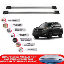 Roof Rack Cross Bars for Honda Passport 2019+ Lockable Roof Bars 2 Pcs Grey