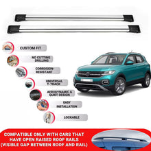 Roof Rack Cross Bars for Vw T-Cross 2019+ Lockable Roof Bars 2 Pcs Grey