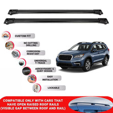 Roof Rack Cross Bars for Subaru Ascent 2019+ Lockable Roof Bars 2 Pcs Black