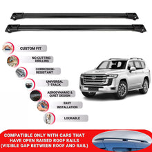 Roof Rack Cross Bars for Toyota Land Cruiser 300 2021+ Lockable Bars 2 Pcs Black