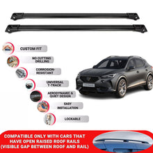 Roof Rack Cross Bars for Cupra Formentor 2021+ Lockable Roof Bars 2 Pcs Black