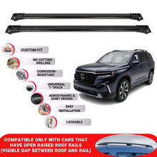 Roof Rack Cross Bars for Honda Pilot 2023 Onwards Lockable Roof Bars 2 Pcs Black