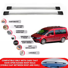 Roof Rack Cross Bars for Vw Caddy Maxi 2016-2020 Lockable Roof Bars 2 Pcs Grey