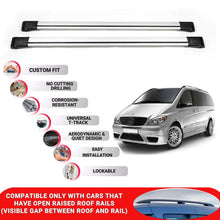 Roof Rack Cross Bars for Mercedes Vito 2004-2014 Lockable Roof Bars 2 Pcs Grey